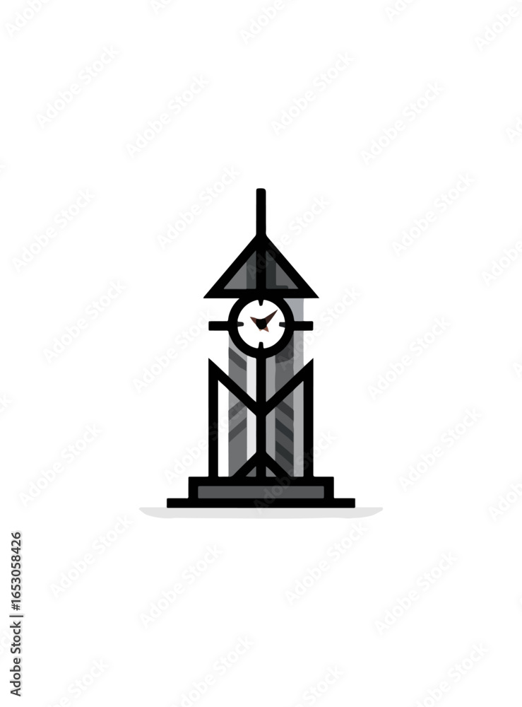 Fototapeta premium Simple gray scale clock tower image