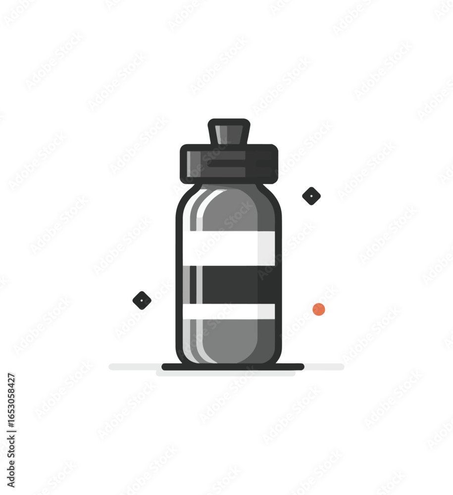 Obraz premium Simple gray water bottle illustration