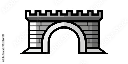 Tunnel design grey brick archway