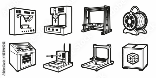 Coffee and 3d printer icons