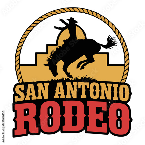 San Antonio Rodeo Bucking Bronco Emblem