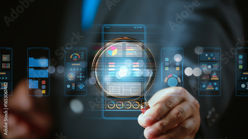 UX UI, Mobile app user interface designs, digital software, mobile app development concept. Planning application process develop prototype wireframe for mobile phone. User experience, computer code.