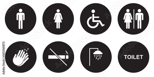 restroom icon. Toilet icon set . Toilet vector icon. WC sign. Female or male restroom. eps 10