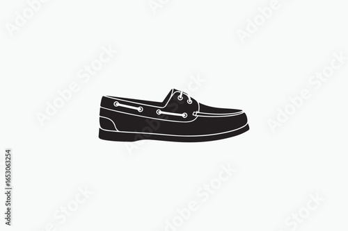 Durable A Boat Shoes vector silhouettes black image made by adobe illustrator.