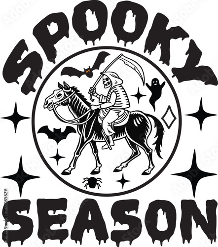 SPOOKY SEASON TYPHOGRAPHY T-SHIRT DESIGN