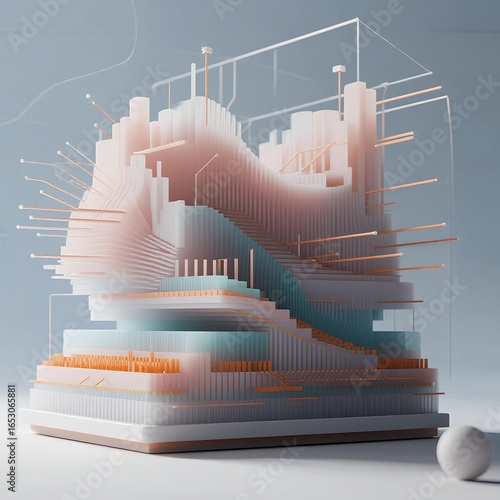 3d rendered illustration of a glass vessel