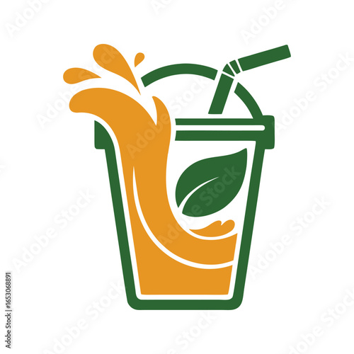 Glass of carrot juice with fresh carrot illustration