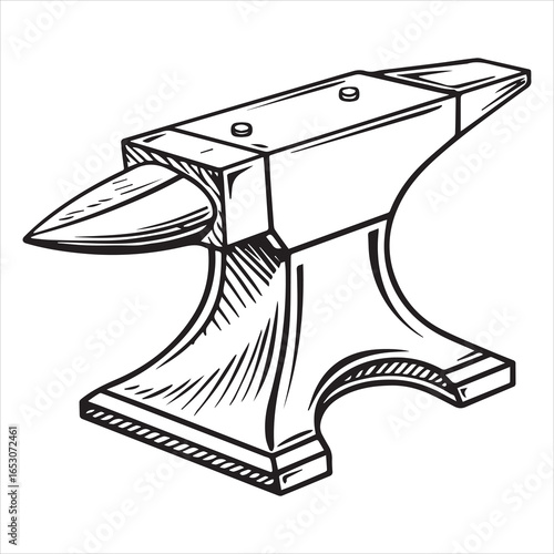 antique anvil silhouette vector