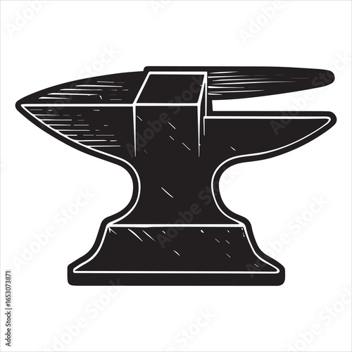 antique anvil silhouette vector