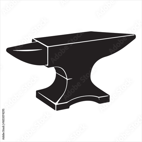 antique anvil silhouette vector