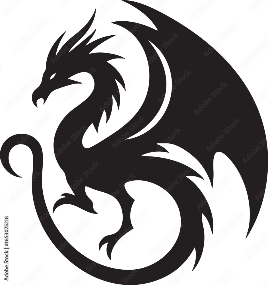 Naklejka premium black dragon vector