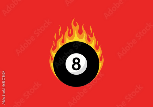Fiery Eight Ball A Burning Symbol of Pool and Luck