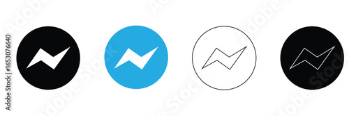 Facebook messenger icon set .Eps 10.Vector background  .