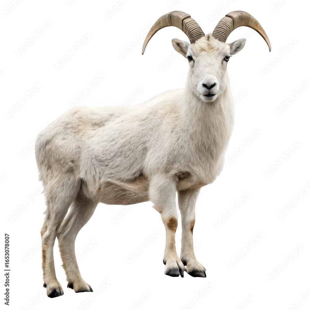 Obraz premium White mountain goat isolated on transparent background