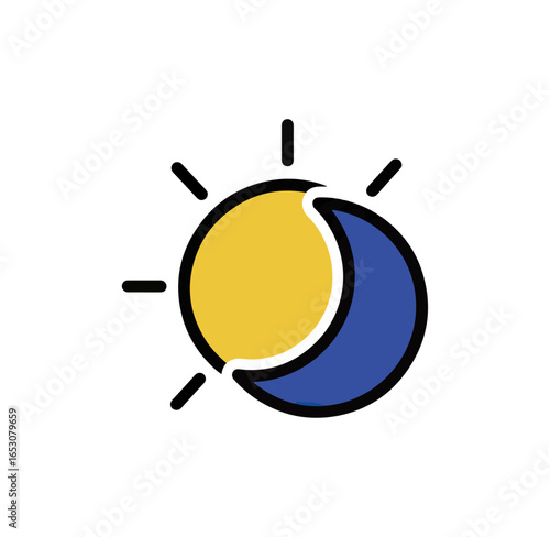 Day and night icon graphic