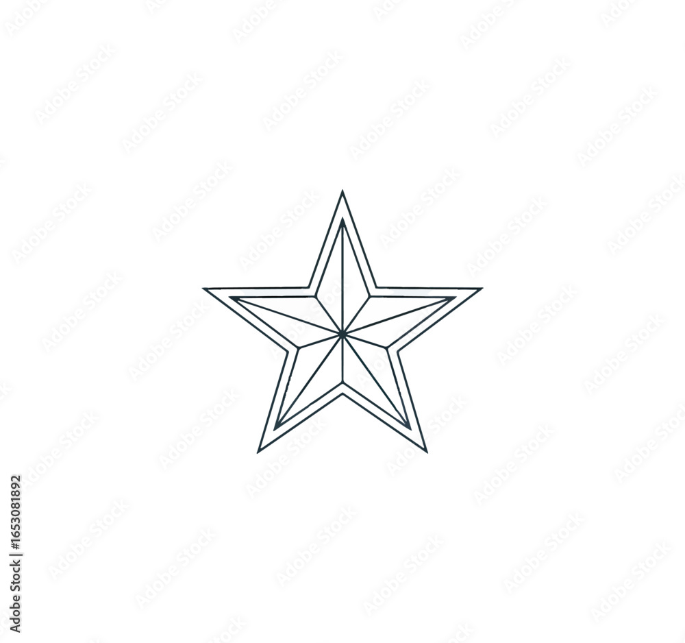 Fototapeta premium Detailed white star graphic illustration
