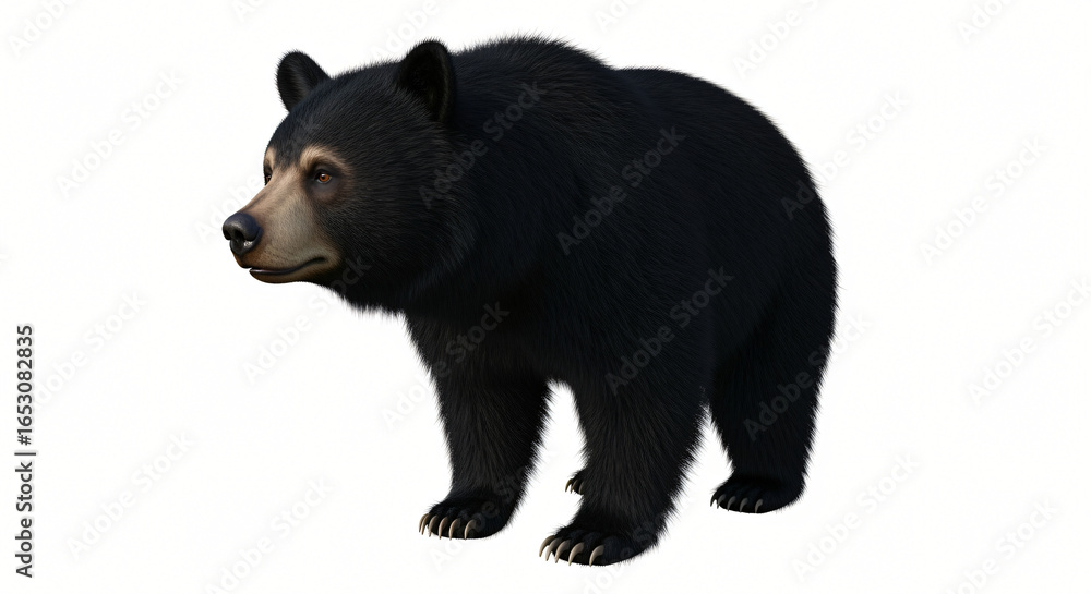 Fototapeta premium American Black Bear Illustration on White Background