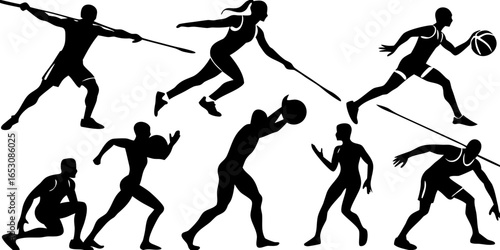 Athletic Silhouette Track and Field Set