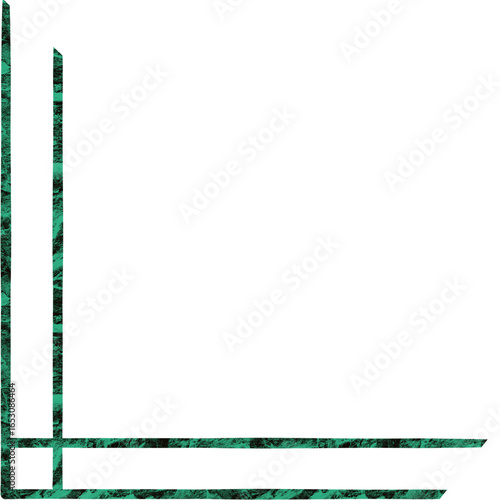 Green Textured Corner Border Frame with Transparent Background