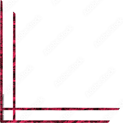 Red Textured Corner Border Frame with Transparent Background