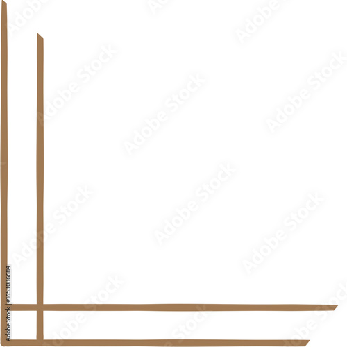 Elegant Gold Corner Border Frame with Transparent Background
