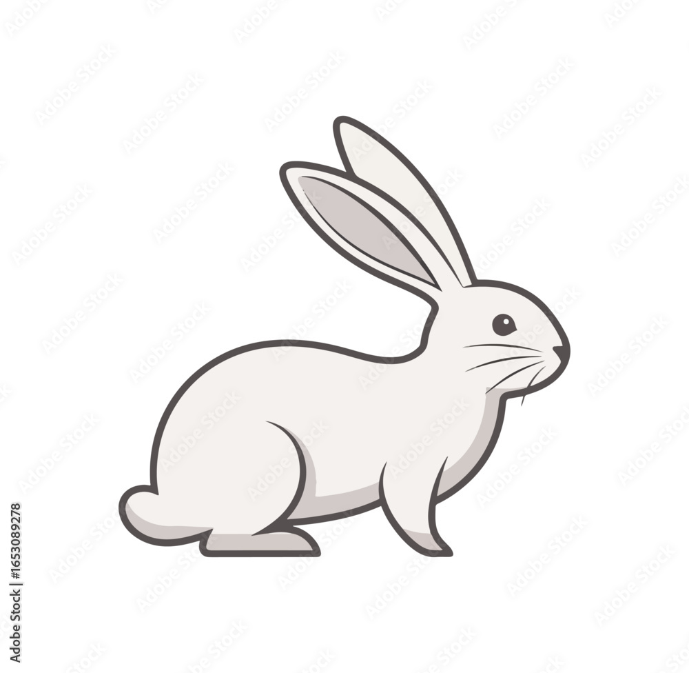 Obraz premium Rabbit illustration simple white animal design