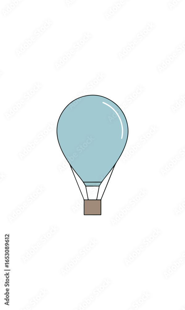 Simple light teal hot air balloon graphic Simple light teal hot air balloon graphic