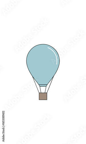 Simple light teal hot air balloon graphic