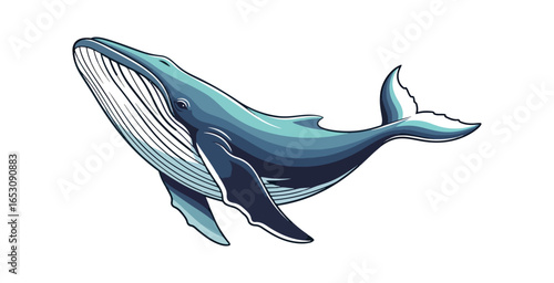 Stylized illustration of a whale graphic design