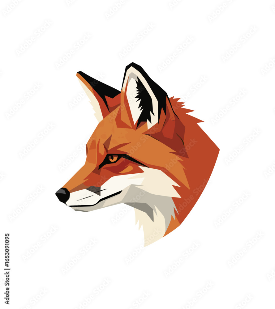 Obraz premium Stylized profile of a fox head