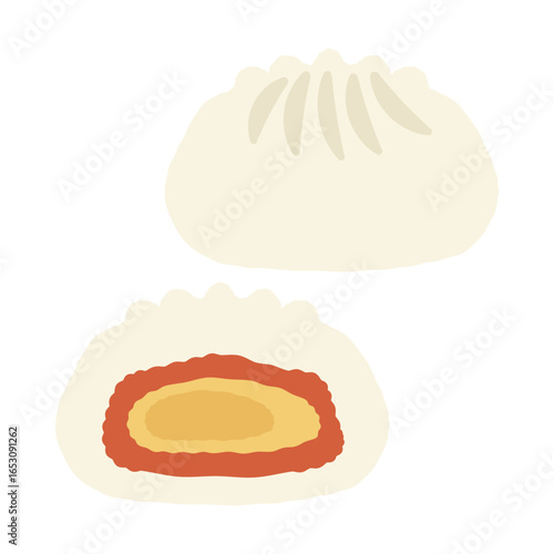 ピザまん　イラスト