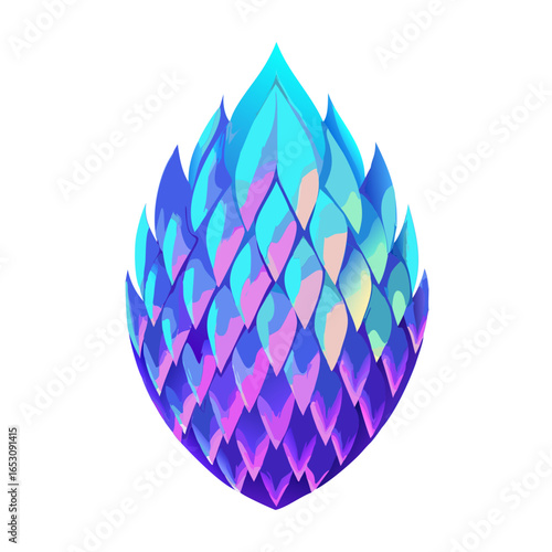 Colorful fantasy elven crystal icon. Game resource or magic item for mobile app or web interface. Vector illustration in flat style