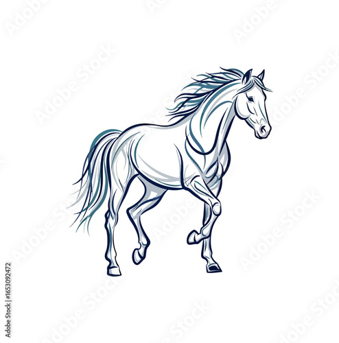 White horse illustration