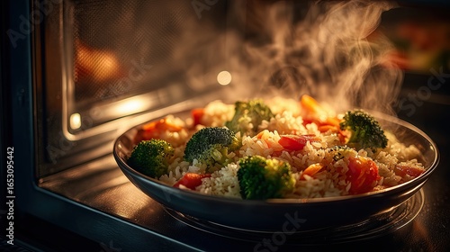 Quick microwave recipes realistic close-up photography of food