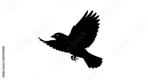 Silhouette of a flying bird against a white background, imagefx_m7j4w9_via_RJ_ImageFX_Auto.ai