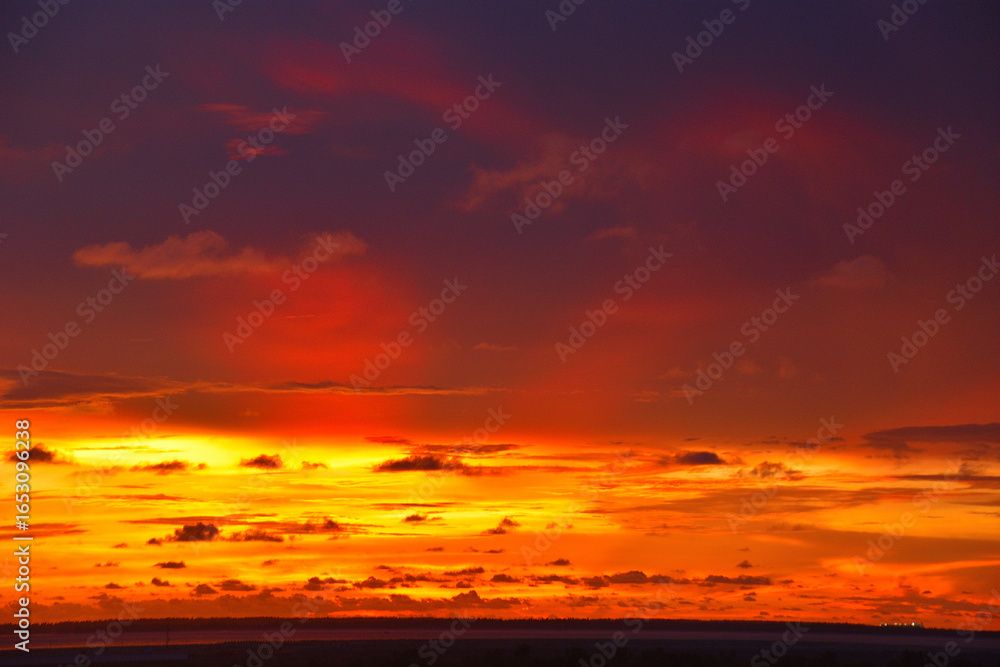 Fototapeta premium The red sky in the evening after sunset