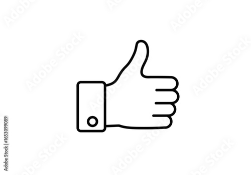 Thumbs Up Icon | Like Symbol in Black Silhouette | Approval, Positive Feedback, Social Media Reaction, Agreement, Success Hand Gesture Vector