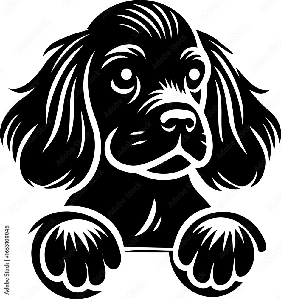 Fototapeta premium Peeking dog bundle Animal Dog silhouette 