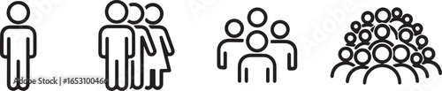 Group of People Icons crowd symbol, people, group, crowd, icon, symbol, man, woman, figures, silhouette, graphic, design, black and white, isolated, white background, community, team, society, gatheri