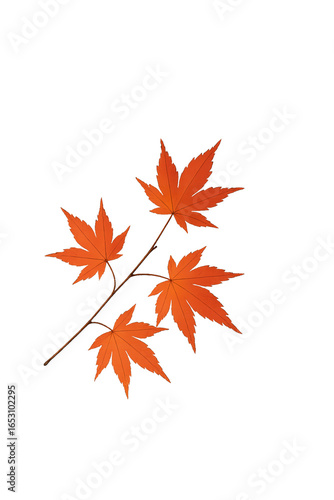 Stylized Japanese maple branch with glowing red leaves on elegant dark gradient background
