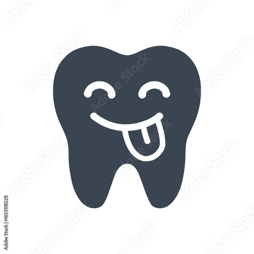 Playful Tooth with Tongue icon