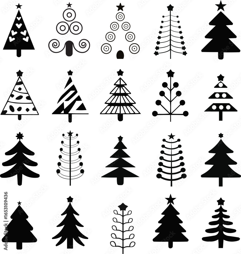 Obraz premium set of christmas trees