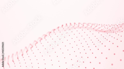 Abstract red wavy dots animation on white background 4k futuristic technology backdrop