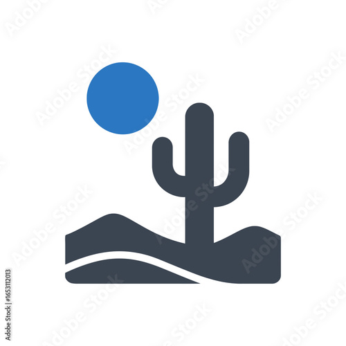 Desert cactus sun icon