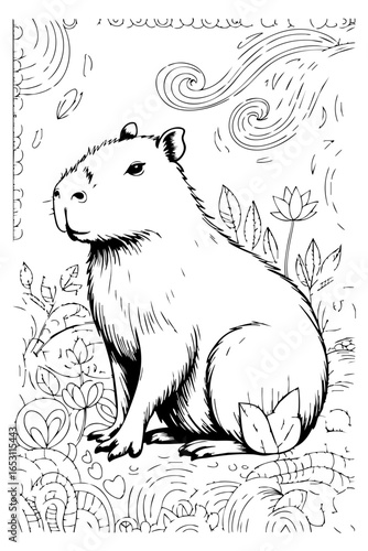 capybara colouring book 