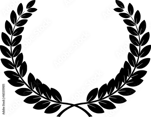 Laurel wreath silhouette vector collection.