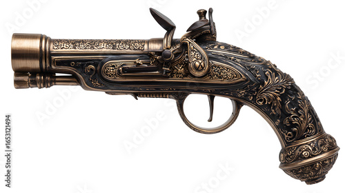 Decorative flintlock pistol replica from historical theme