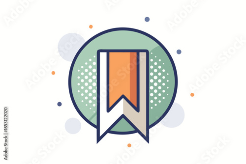 bookmark ribbon dotted circle background icon for digital marking