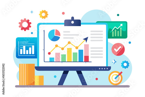 business presentation board growth graph icon for corporate planning
