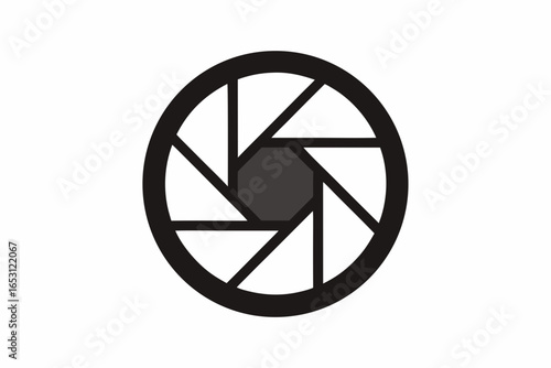camera shutter aperture blades circular icon for photography design